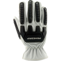 White Lizard Goat Leather Work Gloves with TPR - M